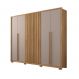 Image of Guarda-Roupa Casal New Comodus Ripado 6 Portas 4 Gavetas Buriti e Fendi MO895CL91OFKMOB