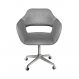 Cadeira de Escritório Secretária Giratória Zara - Linho Cinza