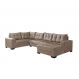 Sofá de Canto 6 Lugares com Chaise Direito Dijon Velveteen Chocolate