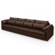 Sofá Retrátil 4 Lugares Para Sala 379cm Dijon Couro Caramelo S07 - Mpozenato