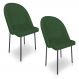 Kit 2 Cadeiras Poltrona de Jantar Ariel Suede Verde Pés de Ferro Preto - Pallazio