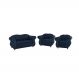 Conjunto 1 Namoradeira + 2 Poltronas Chesterfield Merlô Suede Azul Marinho / Decoração, barbearia, sala, recepção