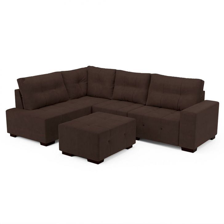 Image of Sofá De Canto 8 Lugares Ipanema Suede Café PLA-MO489UP91WTKMOB