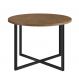 Mesa de Centro Redonda Acácio Marrom Claro e Preta 50 cm