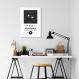 Quadro Gênero Musical Eletrônica 60x43 Caixa Branco Branco