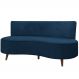 Sofá Chaise Living 2 Lugares 160cm para Sala Istambul K01 Veludo Azul Marinho - Lyam Decor