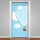 Adesivo para Porta Infantil Balão com Nuvens-73X210Cm