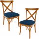 Kit 02 Cadeiras Para Sala de Jantar e Estar Living Estofada Ávila L02 Suede Azul Marinho - Lyam