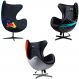 Conjunto 3 Poltronas Decorativas Egg Chair Hamilton Nº 44/MP4 SN 88/RB Nº 33 G53 - Gran Belo
