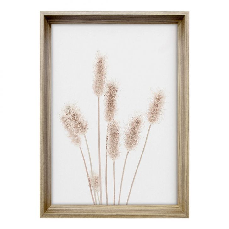 Quadro Romântico Grama de Pampas I com Vidro Colorido 50x70 cm