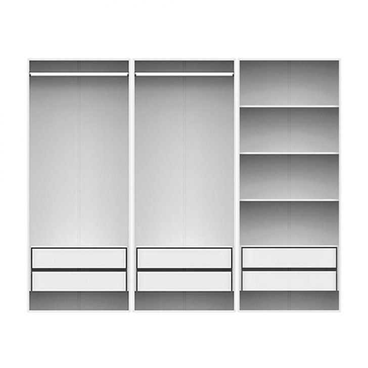 Guarda-roupa Modulado Com 2 Cabideiros E 4 Prateleiras New Tuyo 6 Gavetas Branco 270 Cm
