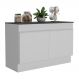 Balcão Cozinha Gabinete Pia 120cm 2 Portas com Rodapé Veneza Multimóveis MP2239 Branco