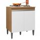 Balcão Cooktop Andréia 79cm com 2 Portas Amêndoa/Branco - AJL Móveis