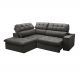 Sofá 4 Lugares Retrátil e Reclinável Arezzo com Chaise Esquerdo Veludo Chumbo