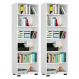 Kit 2 Estantes Livreiro Multifuncional 6 Prateleiras Office Branco - Móveis Leão