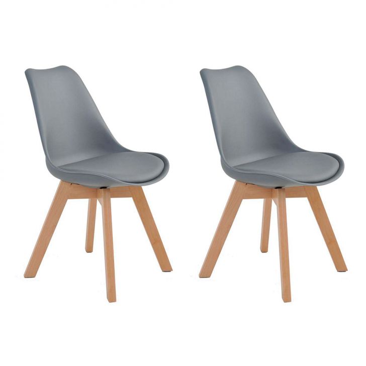 Conjunto com 2 Cadeiras Leda Cinza