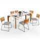 Mesa Capri 160cm Off White Nature E 6 Cadeiras Allana B05 Couríssimo Whisky Linho Bege - Lyam Decor