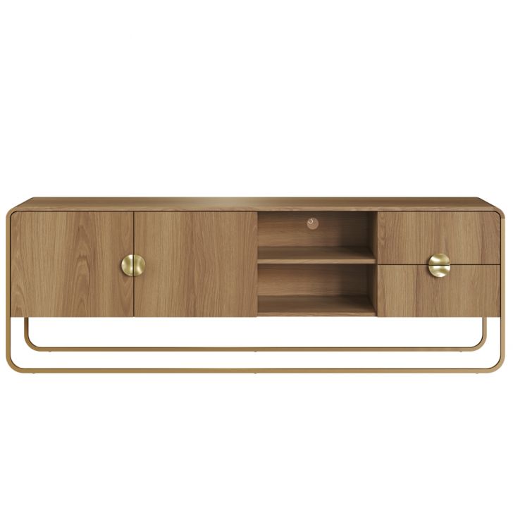 Rack Bancada Organica TV 65 Pol 180 cm 28076 Hanover Dourado Artesano