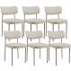Kit 06 Cadeiras Estofadas Para Sala De Jantar Melina Base Arena L02 Linho Champagne - Lyam Decor