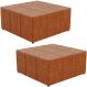 Kit 2 Puffs Decorativos Para Sala de Estar Quadrado Milano 90x90cm W01 Couríssimo Camel - Lyam Decor