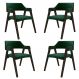 Kit 4 Cadeiras Sala de Jantar e Jogos Carteados Madeira Maciça Poker Veludo Verde/Capuccino G42 - Gran Belo