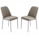 Conjunto 2 Cadeiras Londres Veludo Cappuccino Metal Champanhe