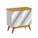 Buffet Classic 2 Portas Off White com Nature e Espelho - Imcal Móveis