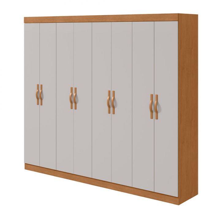 Guarda-roupa Casal Serenata 8 Portas 6 Gavetas Amêndoa Clean E Off White