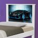 Cama Solteiro Carro Sport Raio Azul