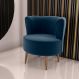 Poltrona Decorativa para Sala Ariel Veludo Azul