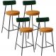 Kit 04 Banquetas Baixa Cozinha Sala Jantar Bancada Milão L02 Facto Verde Couríssimo Whisky - Lyam Decor