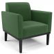 Poltrona Decorativa Base Madeira Preto Maressa Suede Verde - Ibiza