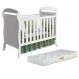 Berço Mini Cama Danny Branco Fosco com Colchão D18 de 10cm - Reller Móveis