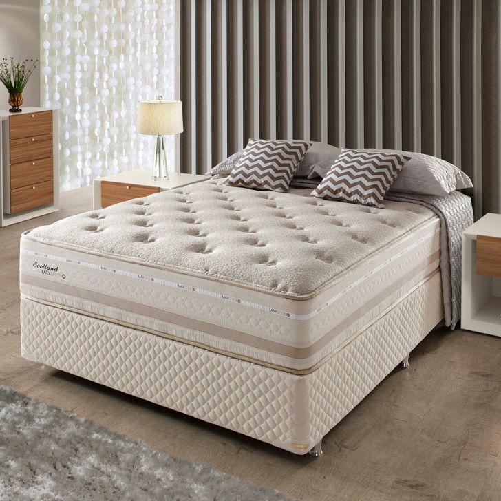 Colchão Solteiro Scotland Mola Maxspring (33x88x188) Bege