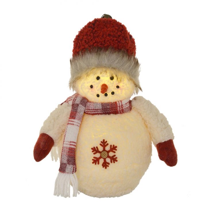 Boneco de Neve com Luz II Vermelho e Branco