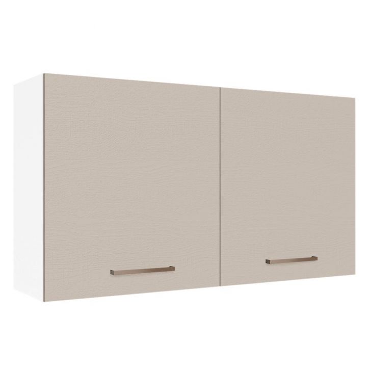 Armário de Cozinha Aéreo 120 cm 2 Portas Branco/Crema Agata Madesa