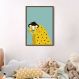 Quadro Infantil Cartoon Onça 60x43 Caixa Marrom