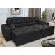 Sofá Retrátil e Reclinável 2,52m com Molas Cama inBox Estilo Suede Velusoft Preto