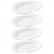 4 Travessas Oval Melamina Rasa 20x14cm Branca Servir Bandeja Haus Concept