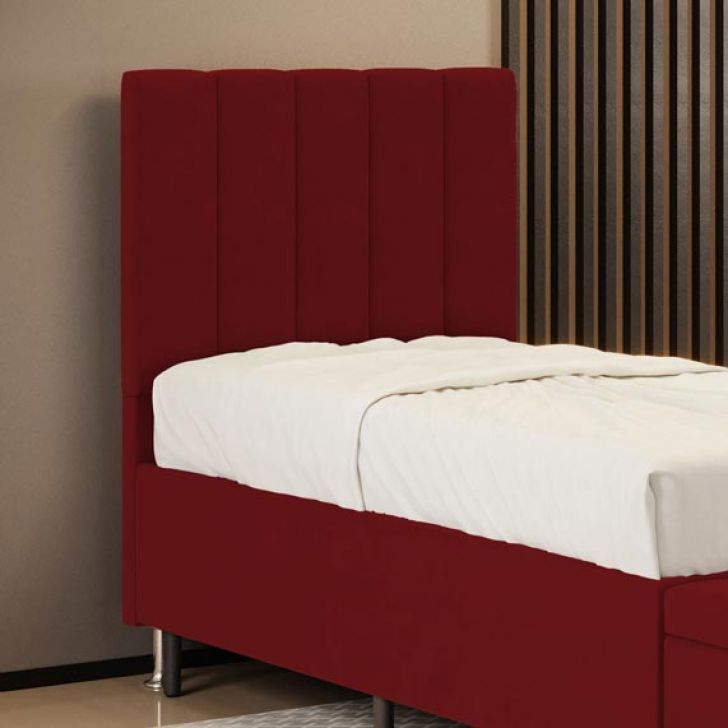Cabeceira Nashira 90 para Cama de Solteiro Z-001 Sued Vermelho Aradecor