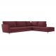 Sofá de Canto Chaise Direito 287 cm Olívia Suede Bordô G52 - Gran Belo
