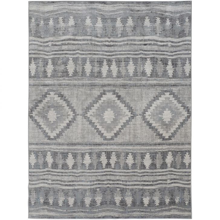 Tapete Retangular Mykonos Tri Veludo (195x250) Cinza