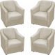 Kit 4 Poltronas Decorativas Para Sala Mila Suede Bege Pé De Plástico- Clique E Decore
