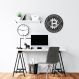 Quadro Escultura Crypto Bitcoin 60x60 Preto