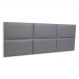 Cabeceira Queen Estofada Para Cama Box Kit 6 Placas Adesivas - Modelo Retangular Courino Cinza