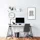Quadro Frase Never Give Up 43x30 Filete Preto