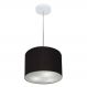 Pendente Cilíndrico Md-4209 Cúpula em Tecido 25x25cm Preto - Bivolt