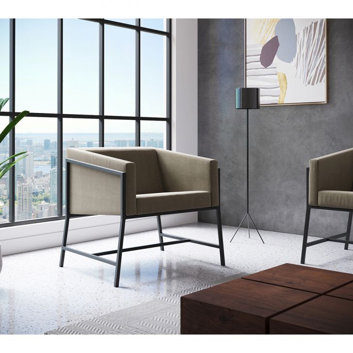 Poltrona Truman Suede Bege