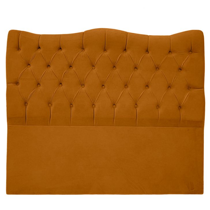 Cabeceira Casal  140cm Dunas Veludo Terracota - Montanaris Decor