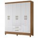 Guarda Roupa Casal Panama 6P 153 cm Naturale Branco Moval